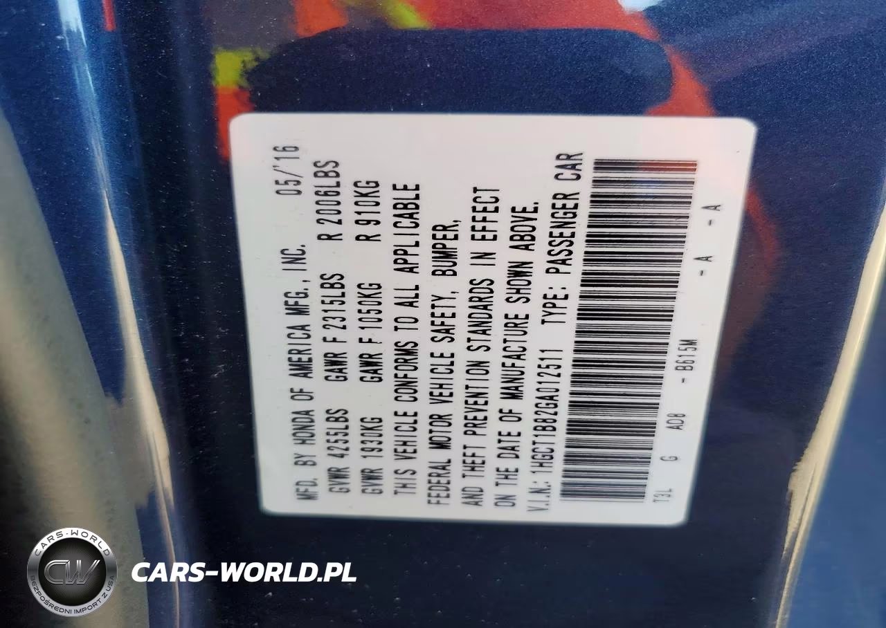 2016 Honda Accord Exl VIN:1HGCT1B82GA012511 - 12