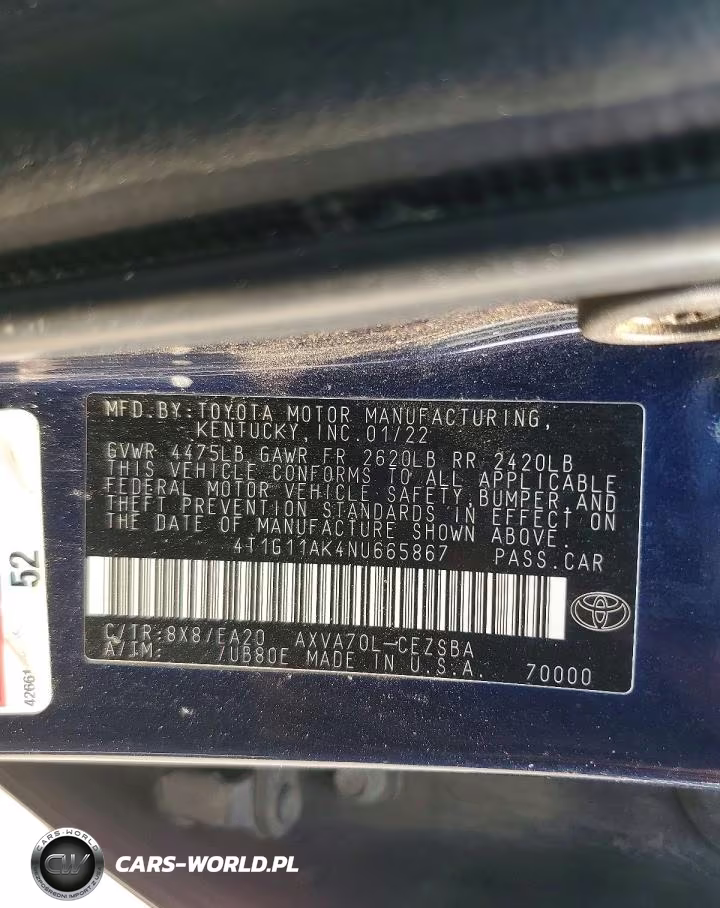 2022 Toyota Camry Se VIN:4T1G11AK4NU665867 - 12