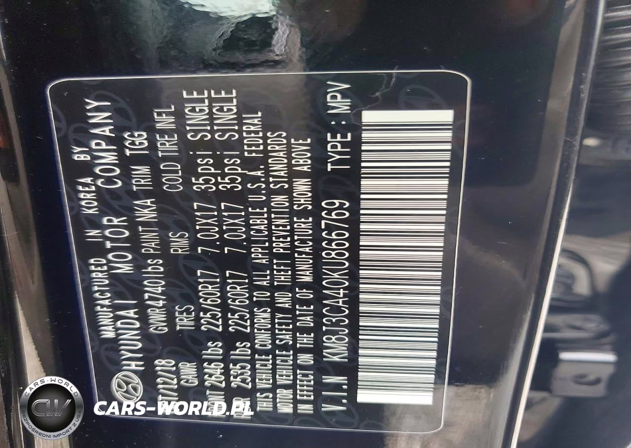 2019 Hyundai Tucson Value VIN:KM8J3CA40KU866769 - 13