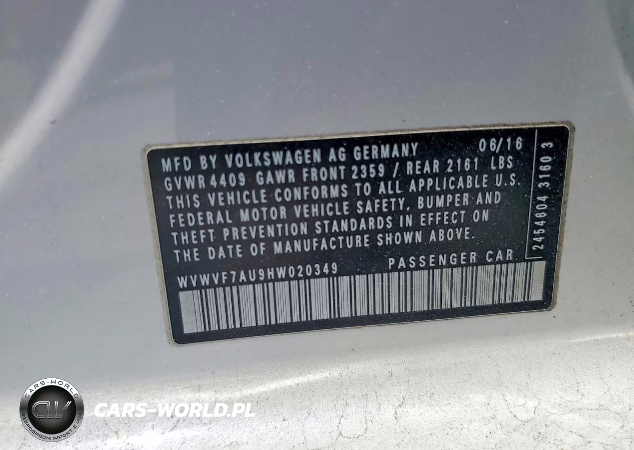 2017 Volkswagen Golf R VIN:WVWVF7AU9HW020349 - 12