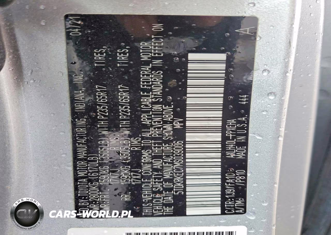 2021 Toyota Sienna Le VIN:5TDKRKEC7MS039006 - 13