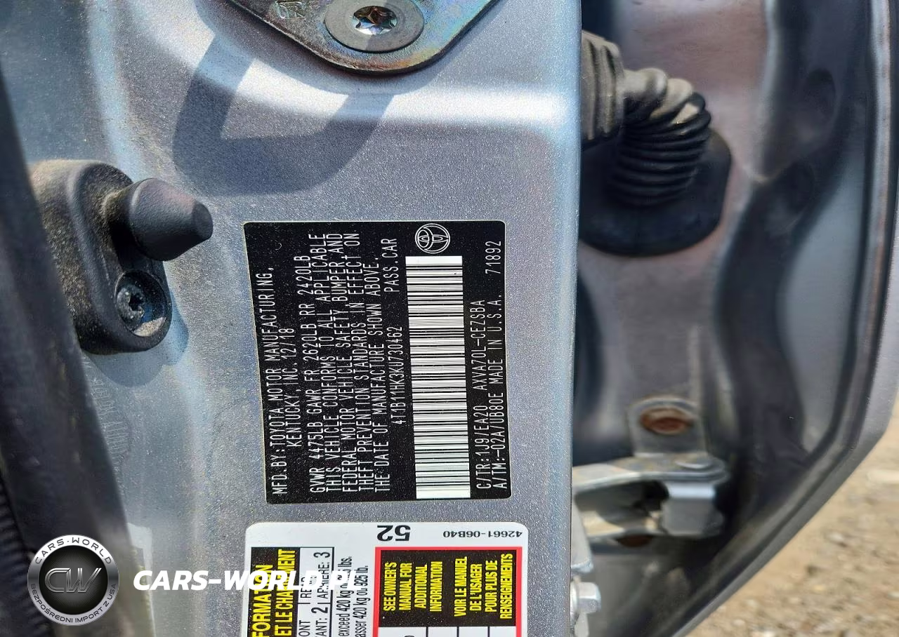 2019 Toyota Camry Se VIN:4T1B11HK3KU730462 - 12