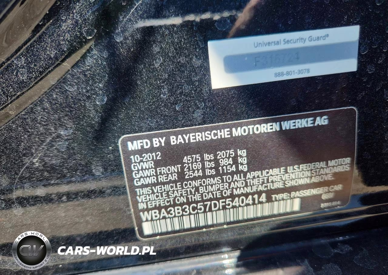 2013 BMW 328 Xi VIN:WBA3B3C57DF540414 - 12