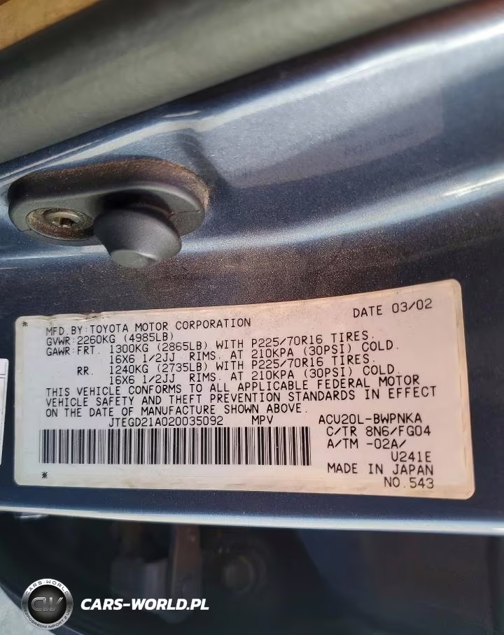 2002 Toyota Highlander Base VIN:JTEGD21A020035092 - 13