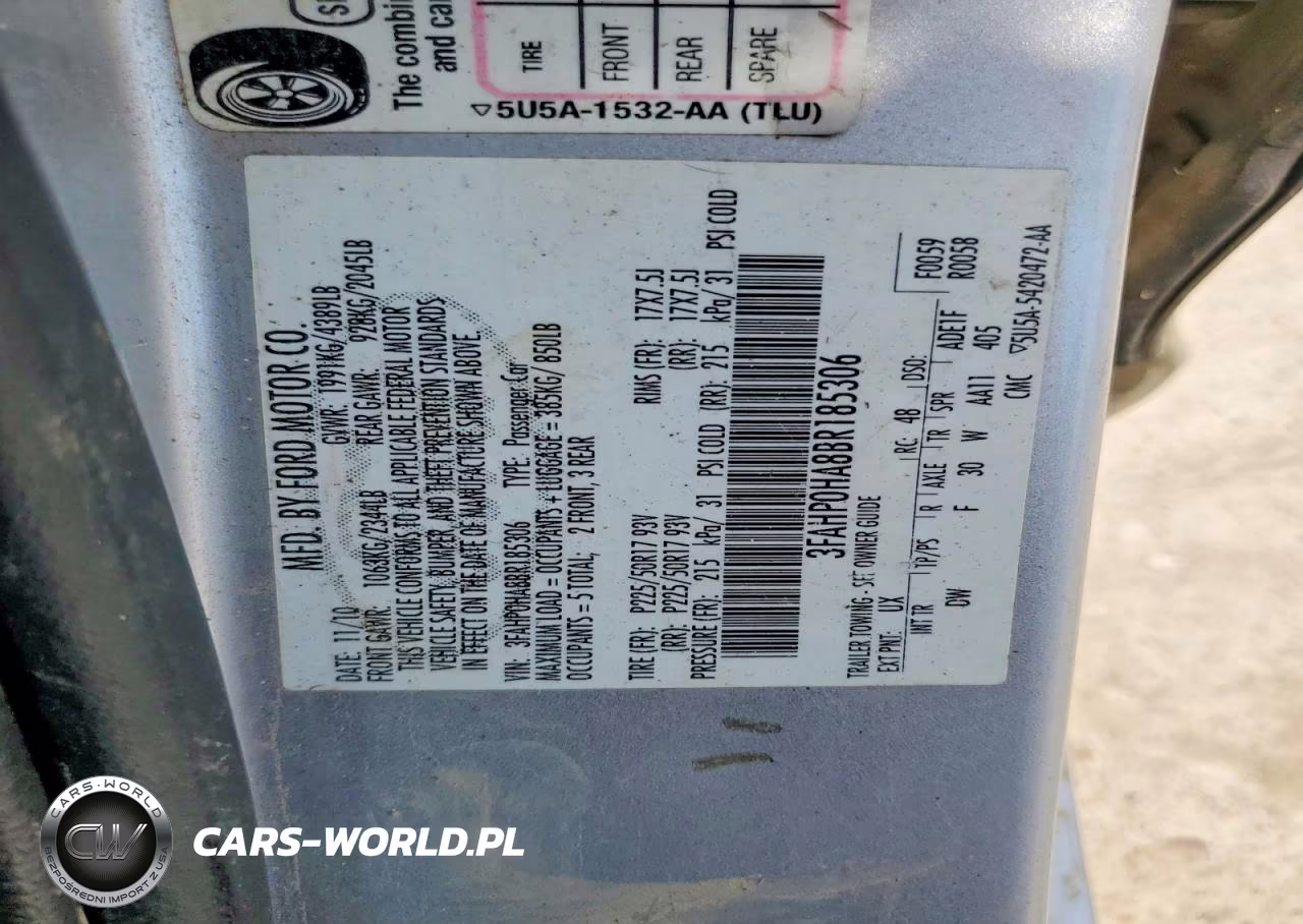 2011 Ford Fusion Se VIN:3FAHP0HA8BR185306 - 12