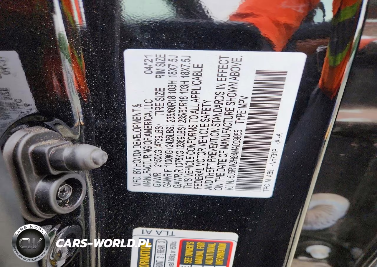 2021 Honda Cr-V Exl VIN:5J6RW2H84MA009855 - 13
