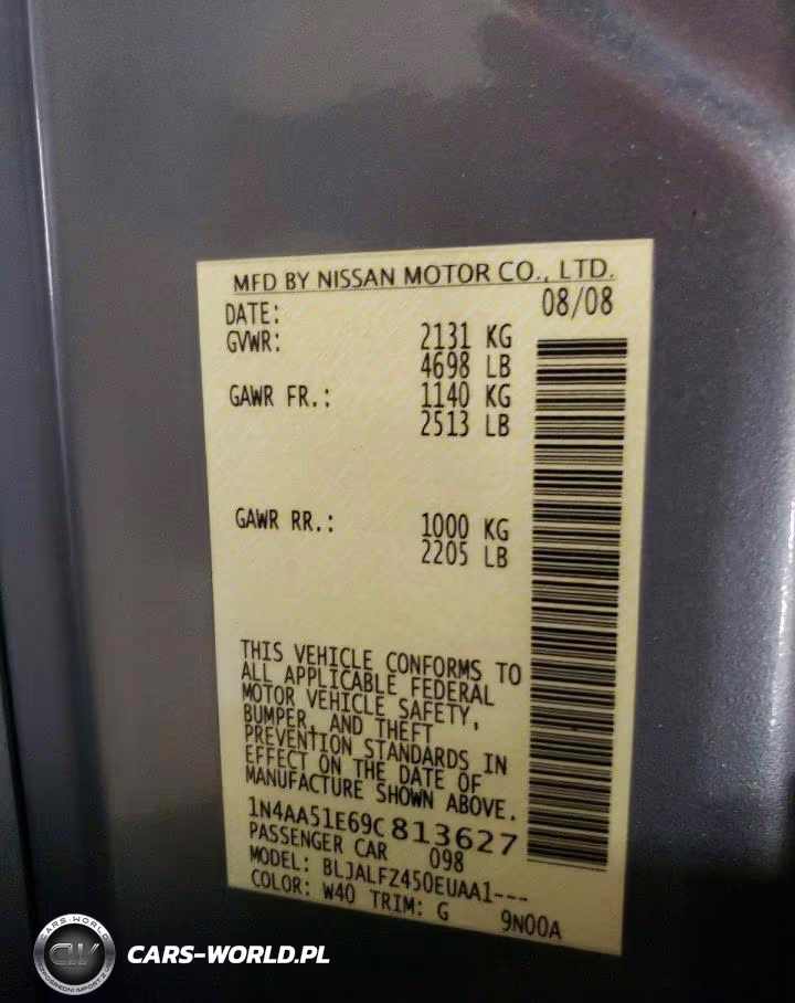 2009 Nissan Maxima 3.5 S VIN:1N4AA51E69C813627 - 12