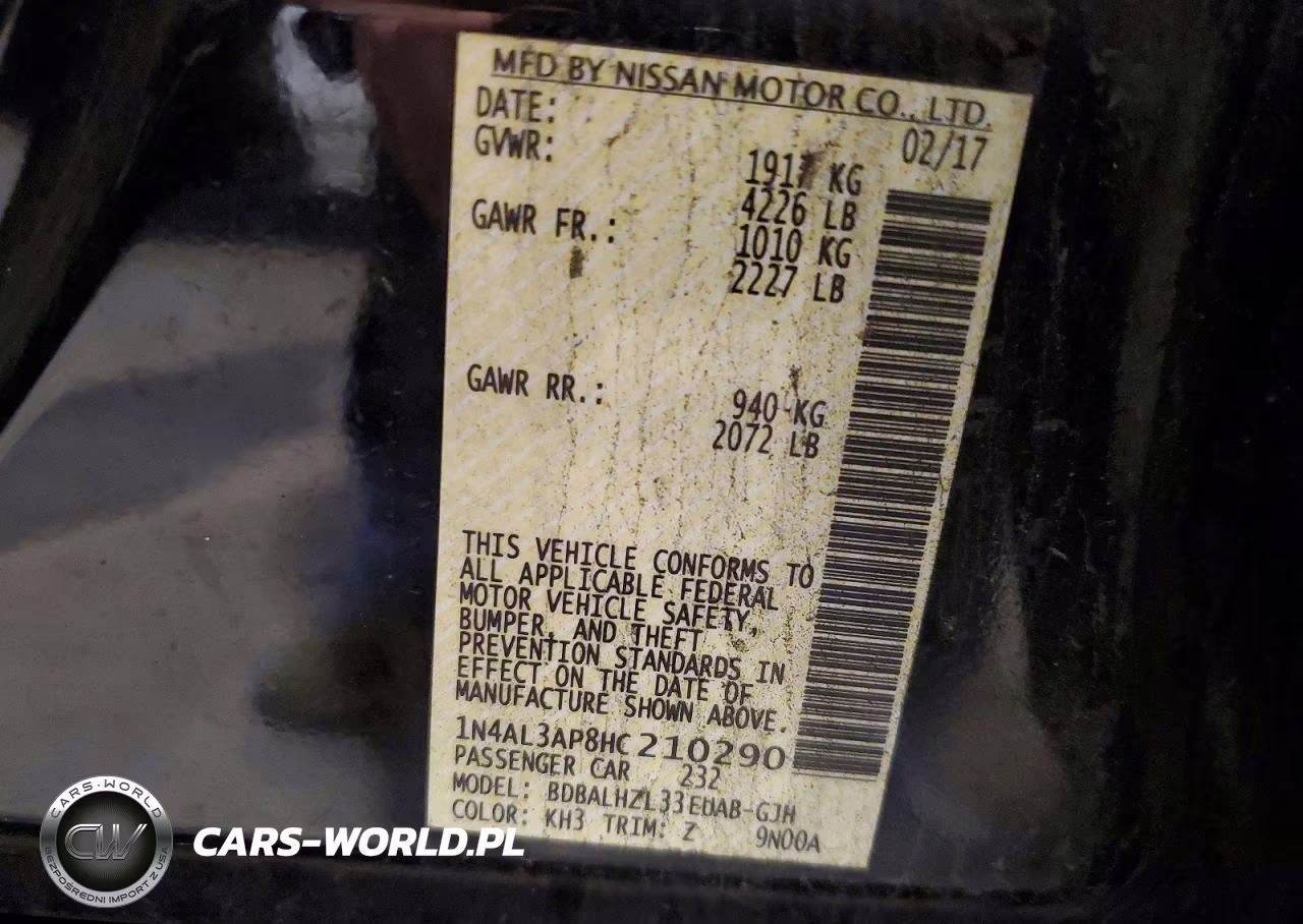 2017 Nissan Altima 2.5 Sr VIN:1N4AL3AP8HC210290 - 12