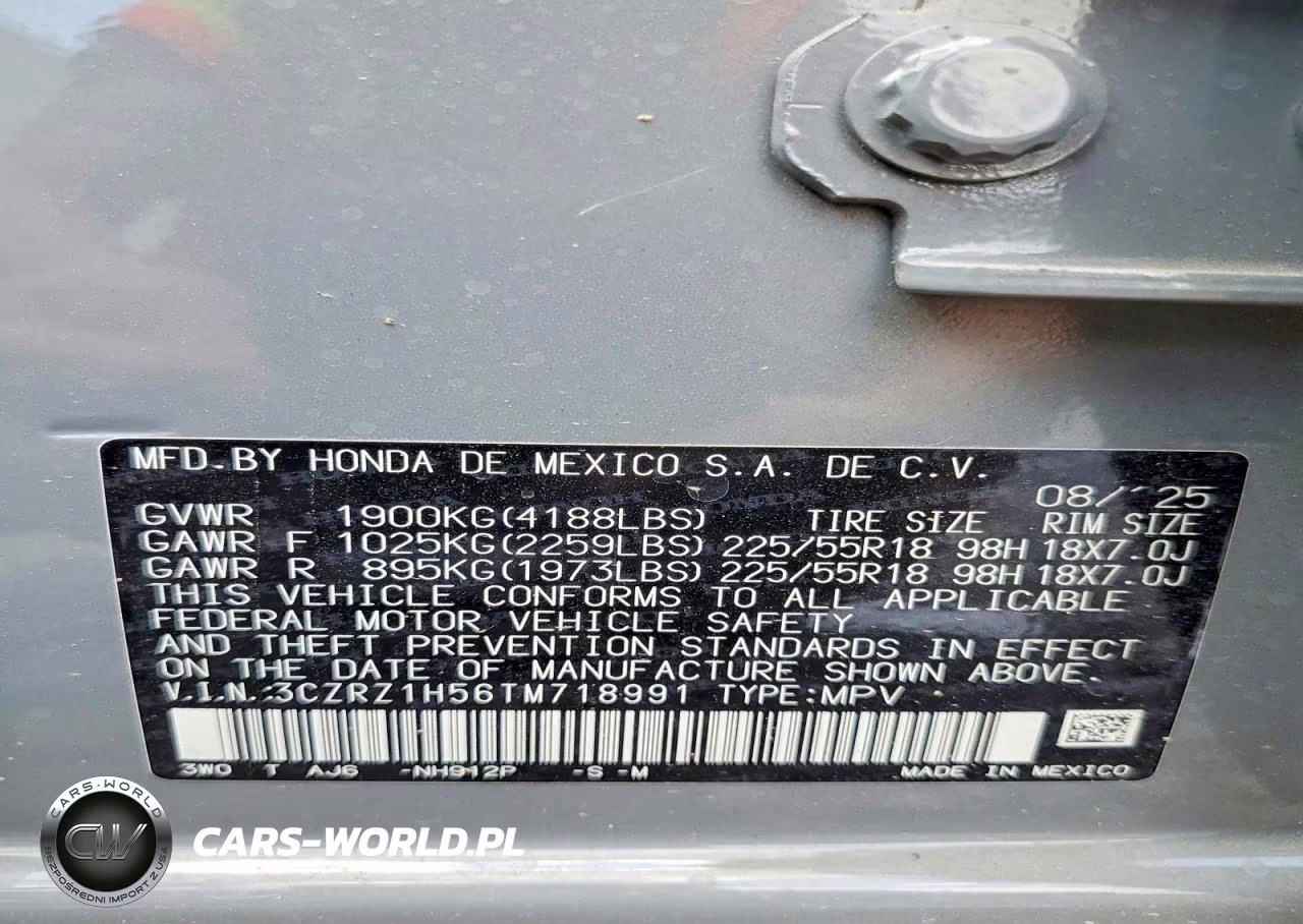 2026 Honda Hr-V Sport VIN:3CZRZ1H56TM718991 - 13