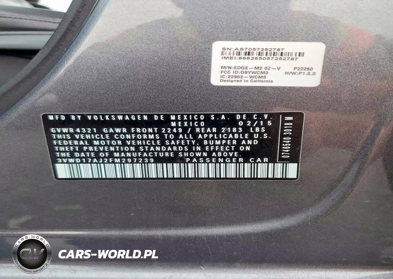 2015 Volkswagen Jetta Se VIN:3VWD17AJ2FM297239 - 12