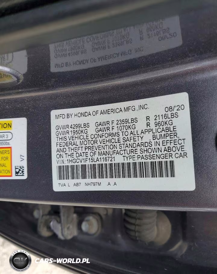 2020 Honda Accord Lx VIN:1HGCV1F15LA116721 - 12