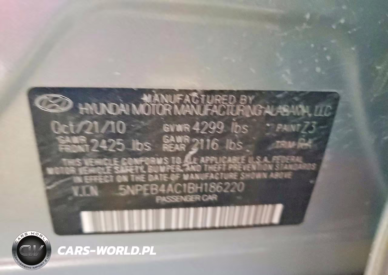 2011 Hyundai Sonata Gls VIN:5NPEB4AC1BH186220 - 12