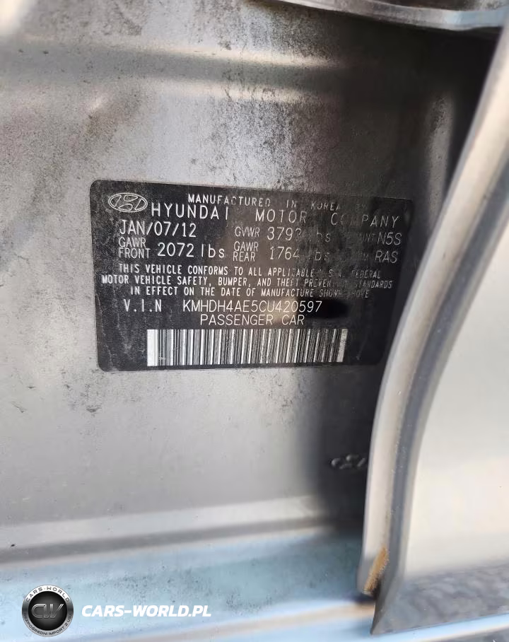 2012 Hyundai Elantra Gls VIN:KMHDH4AE5CU420597 - 12