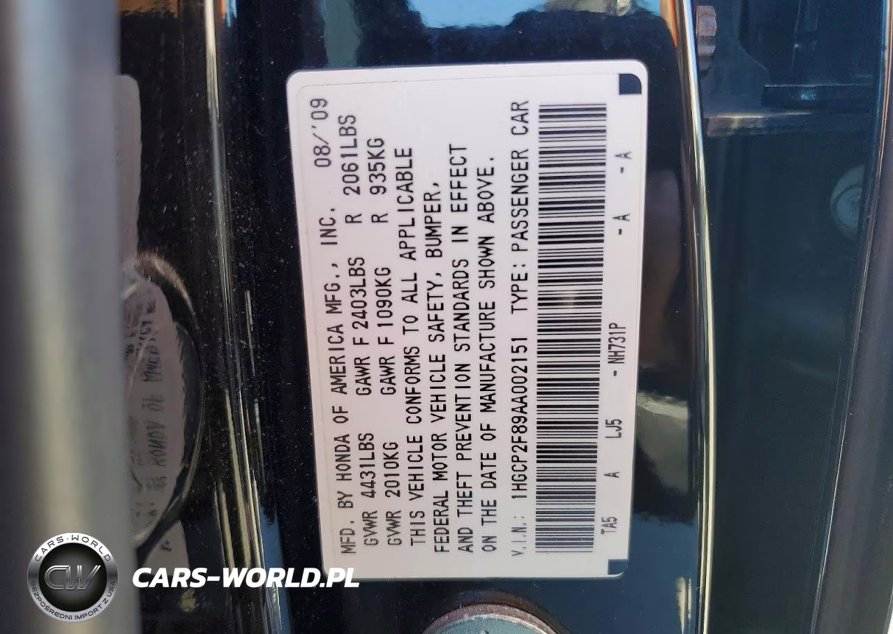 2010 Honda Accord Exl VIN:1HGCP2F89AA002151 - 12
