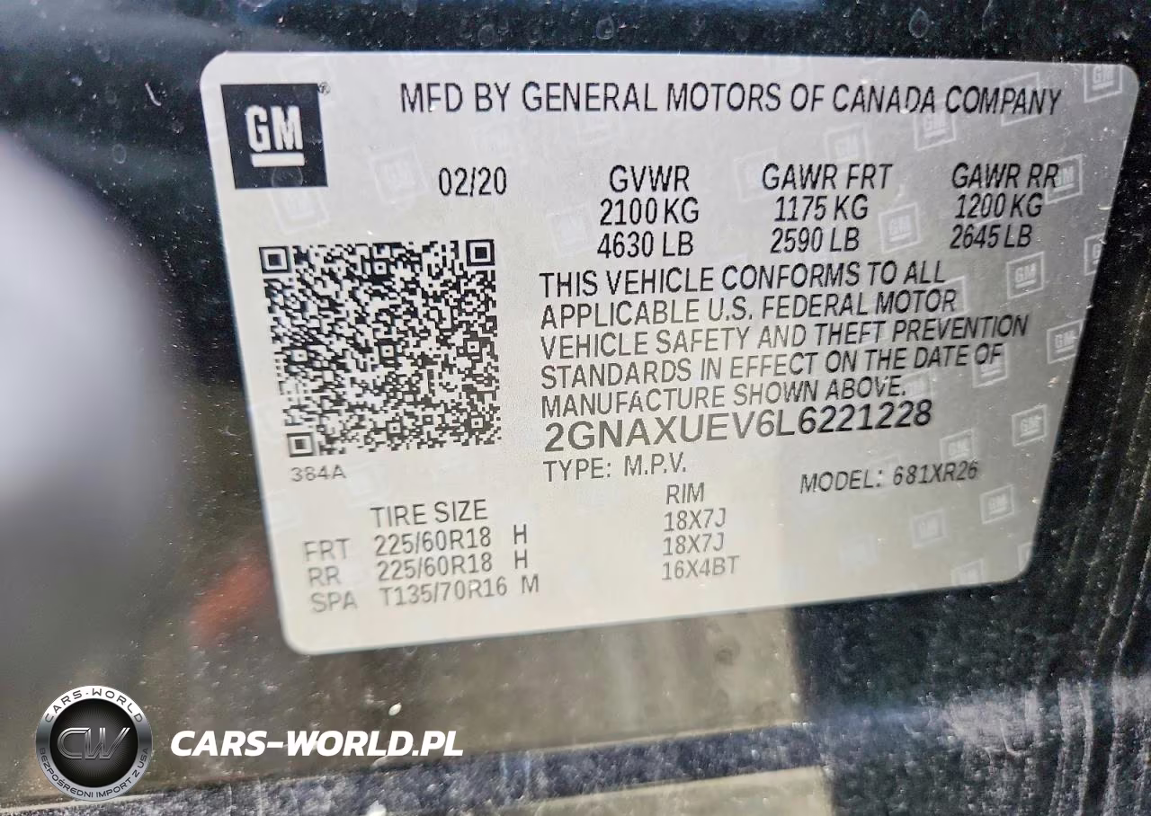 2020 Chevrolet Equinox Lt VIN:2GNAXUEV6L6221228 - 13