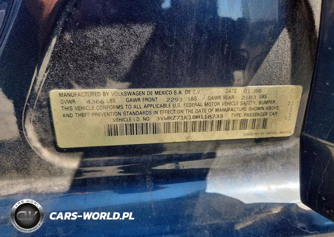 2008 Volkswagen Jetta Se VIN:3VWRZ71K18M118733 - 12