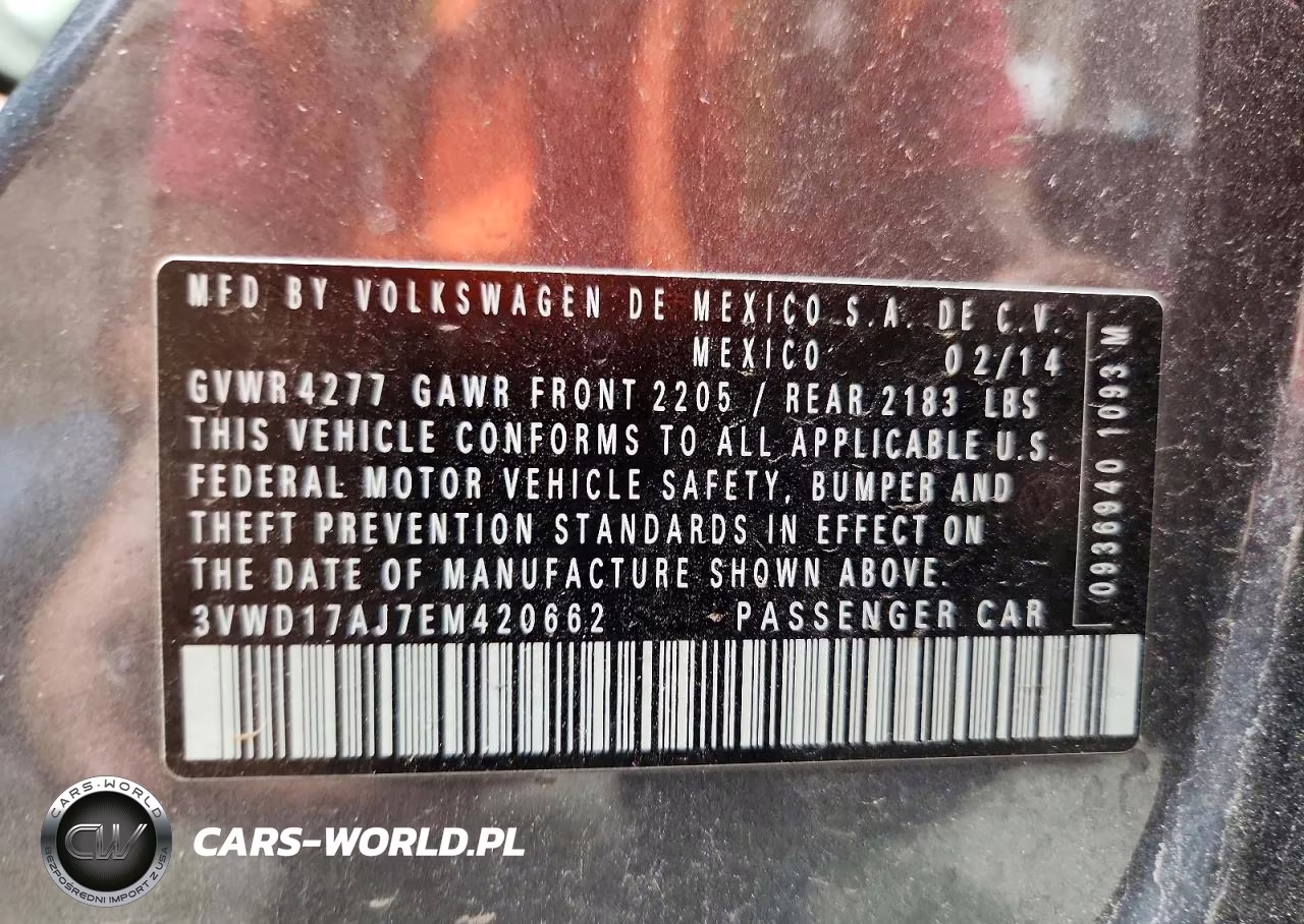 2014 Volkswagen Jetta Se VIN:3VWD17AJ7EM420662 - 12