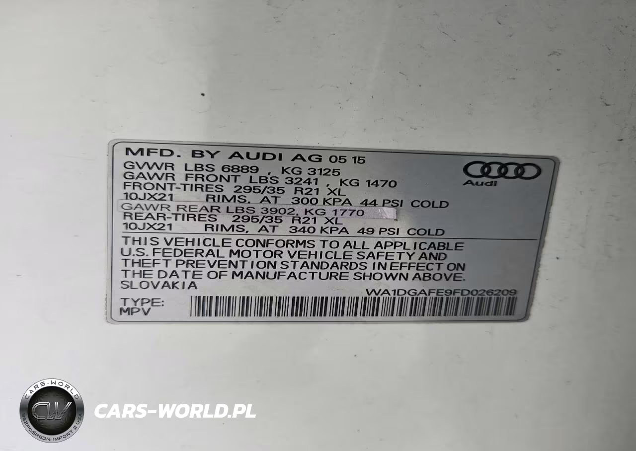 2015 Audi Q7 Prestige VIN:WA1DGAFE9FD026209 - 13