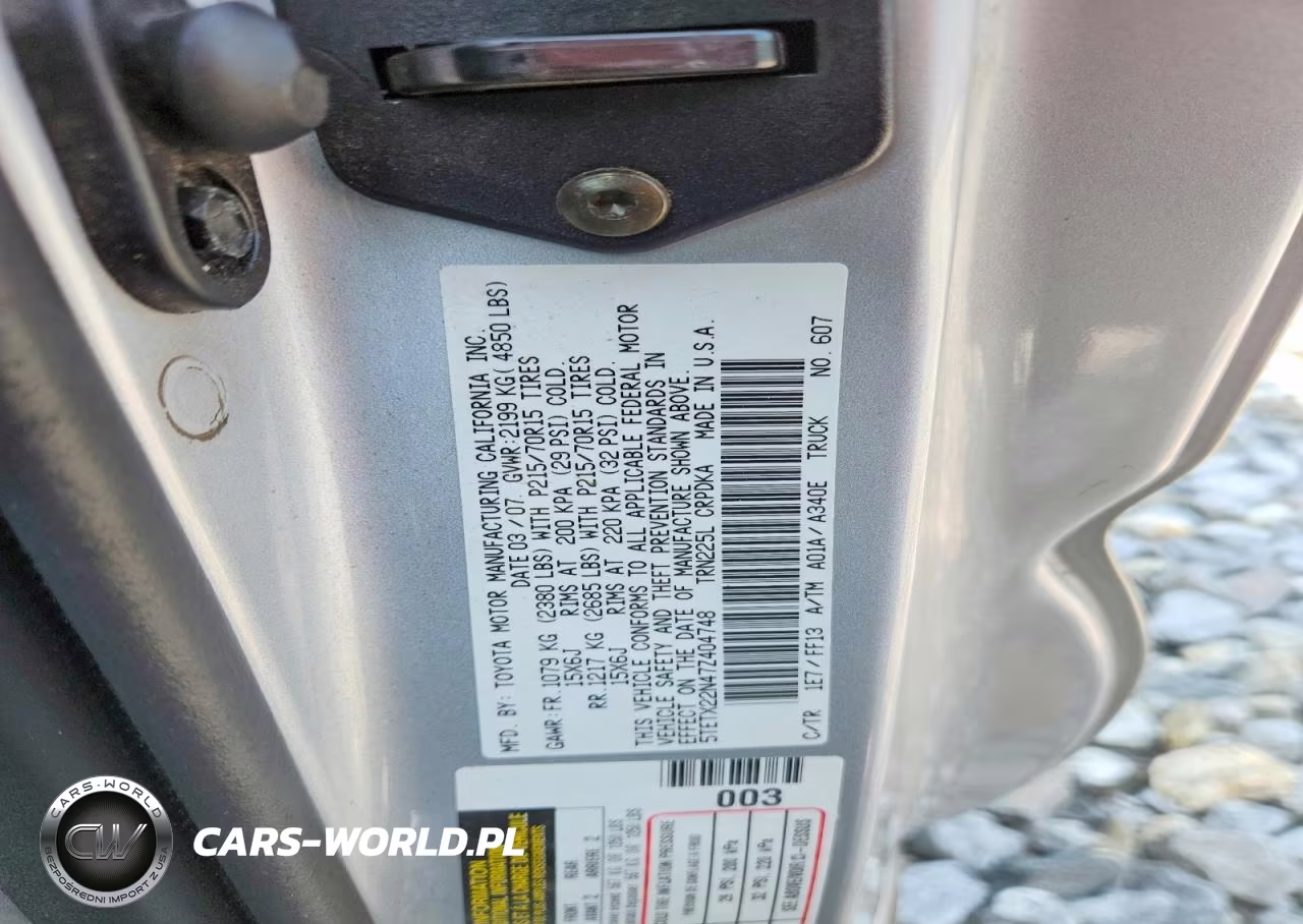 2007 Toyota Tacoma Base VIN:5TETX22N47Z404748 - 12