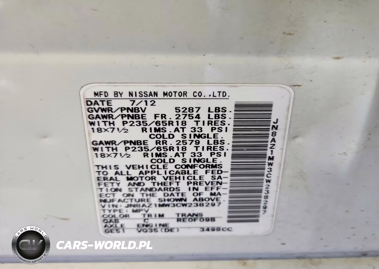2012 Nissan Murano S VIN:JN8AZ1MW3CW238297 - 14