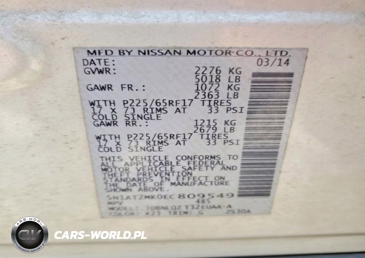 2014 Nissan Rogue Sv VIN:5N1AT2MK0EC809549 - 14