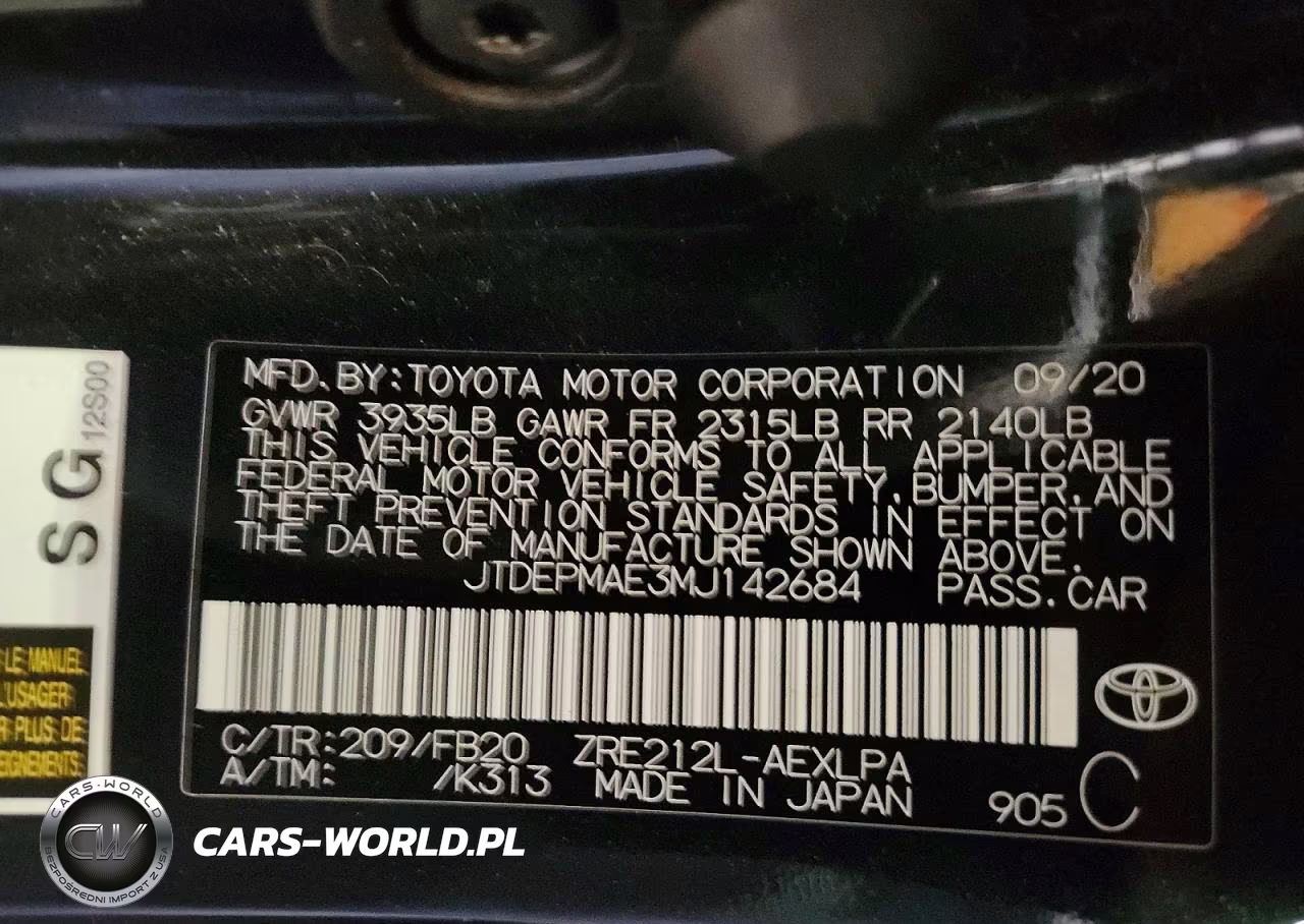 2021 Toyota Corolla Le VIN:JTDEPMAE3MJ142684 - 12