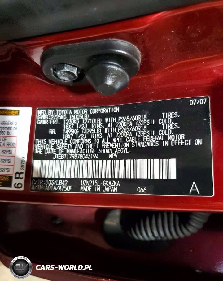 2007 Toyota 4Runner Limited VIN:JTEBT17R878043194 - 13