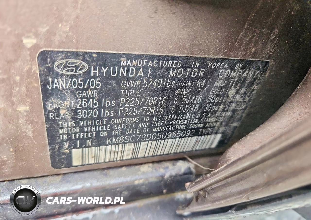 2005 Hyundai Santa Fe Gls VIN:KM8SC73D05U955092 - 13