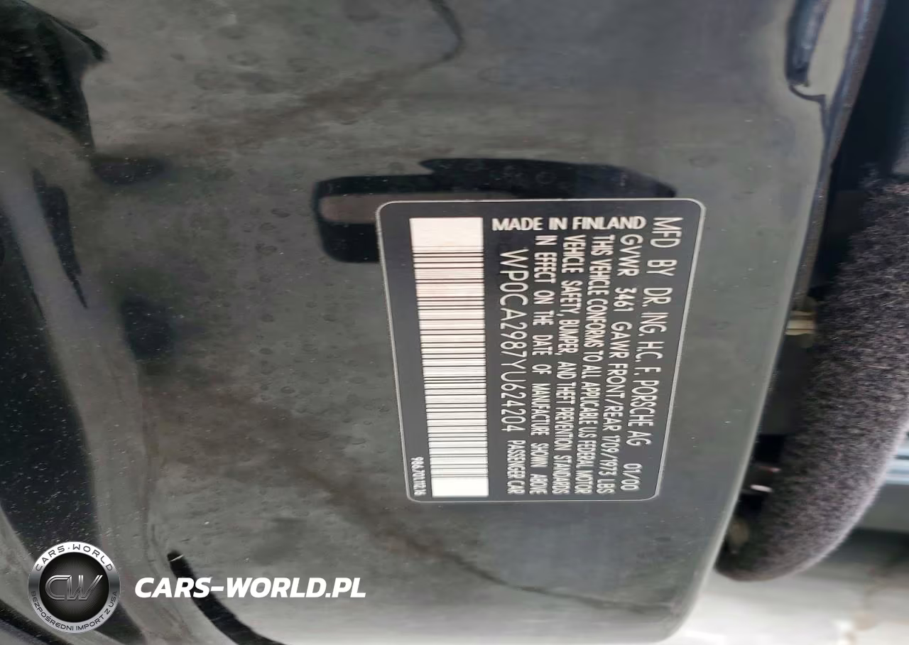 2000 Porsche Boxster VIN:WP0CA2987YU624204 - 12