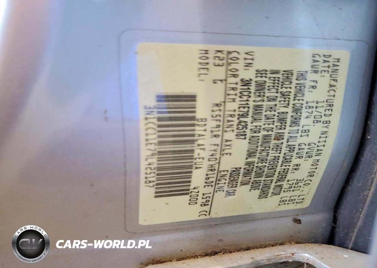 2009 Nissan Versa 1.6 Base VIN:3N1CC11E79L425187 - 12
