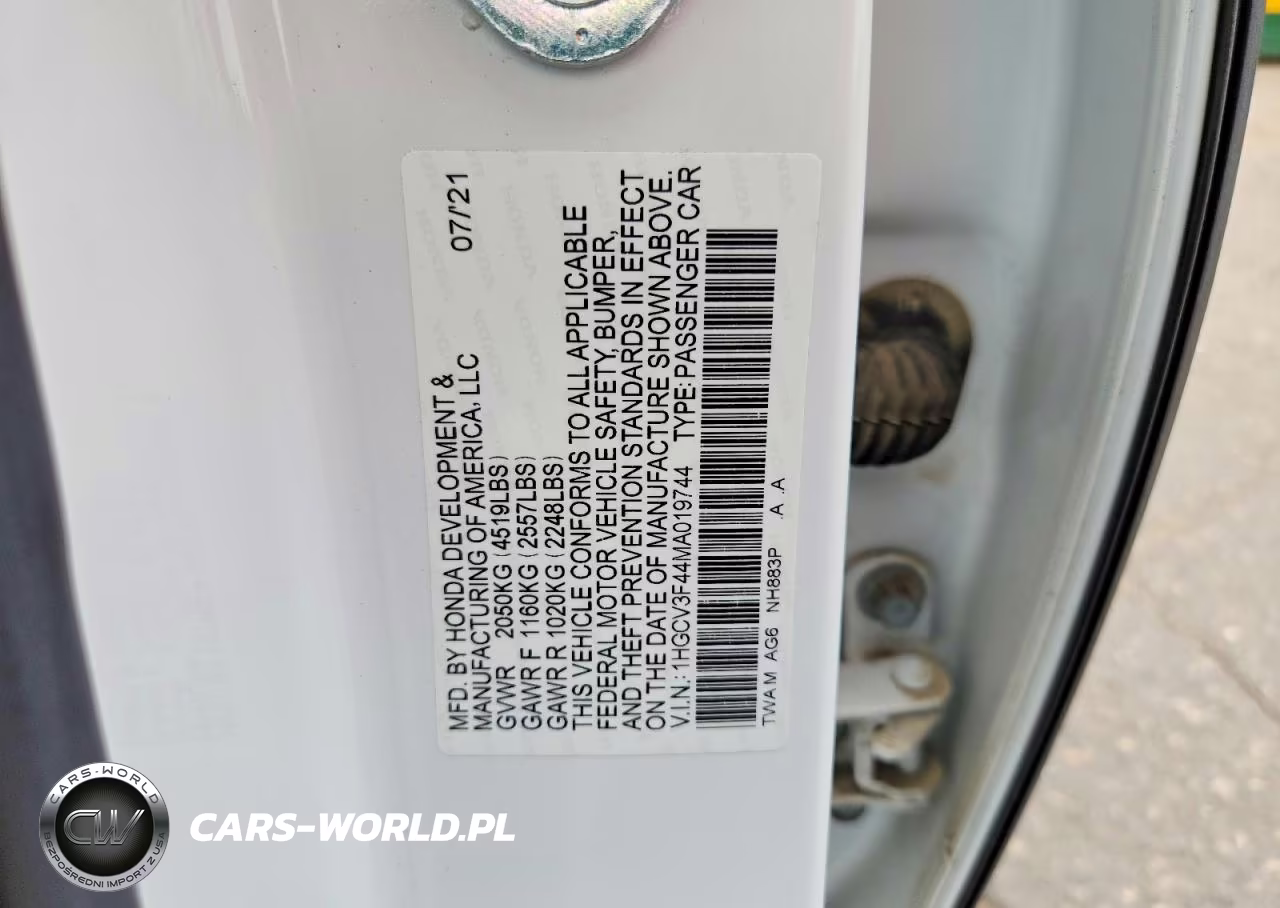 2021 Honda Accord Hybrid Ex VIN:1HGCV3F44MA019744 - 12