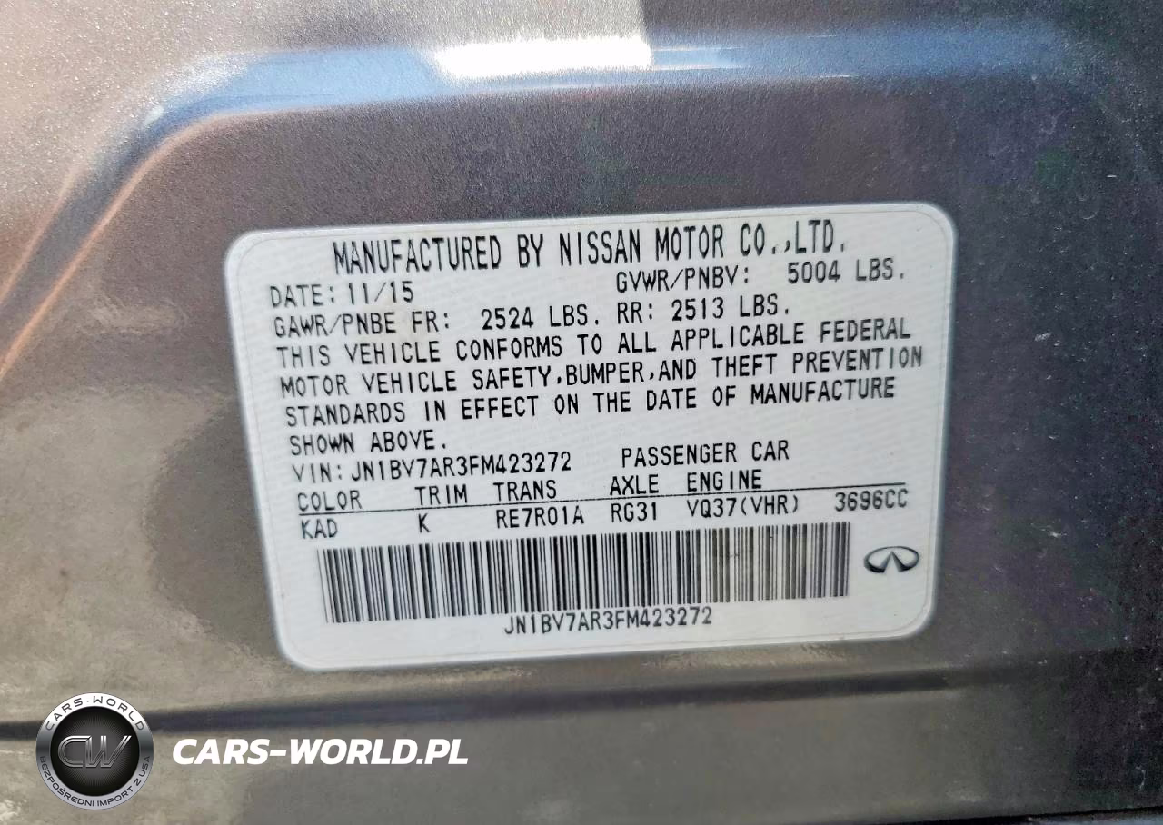 2015 Infiniti Q50 Premium VIN:JN1BV7AR3FM423272 - 12