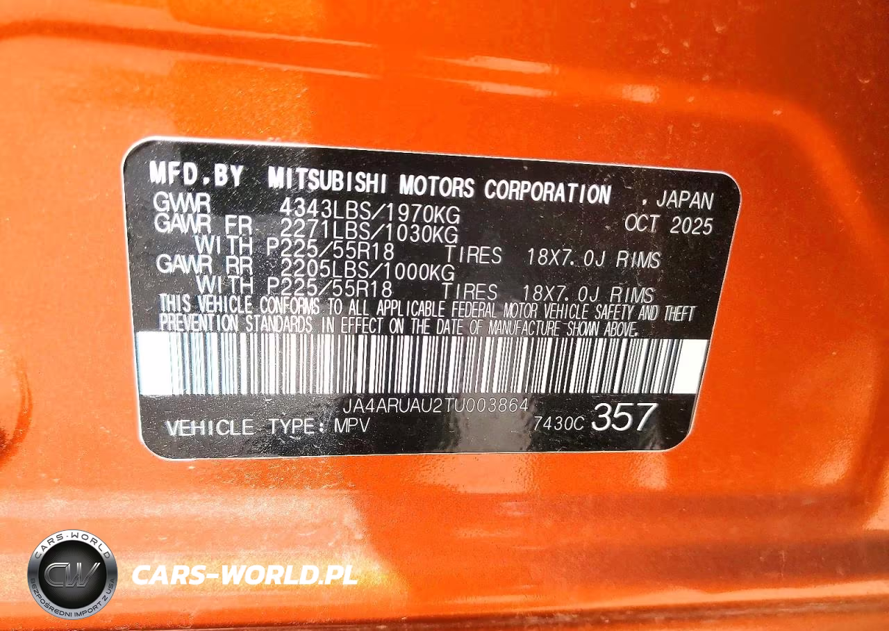 2026 Mitsubishi Outlander Sport S-Se VIN:JA4ARUAU2TU003864 - 13
