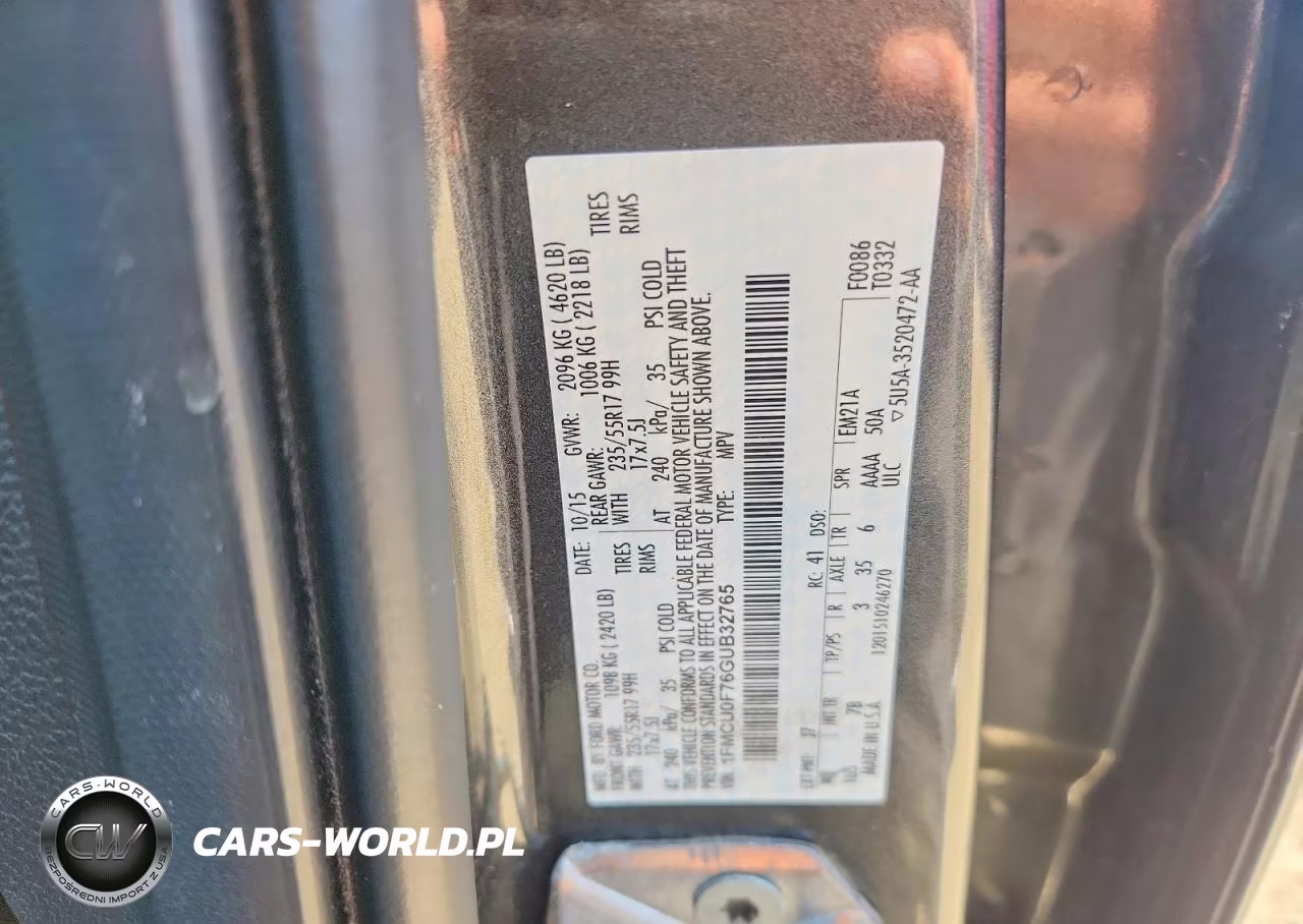 2016 Ford Escape S VIN:1FMCU0F76GUB32765 - 12