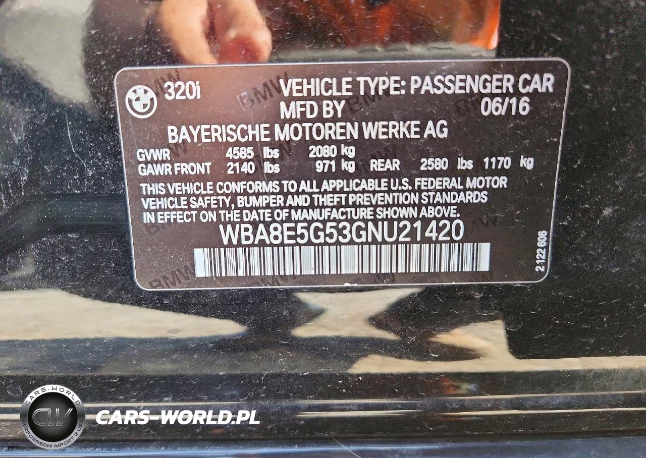 2016 BMW 320 Xi VIN:WBA8E5G53GNU21420 - 12