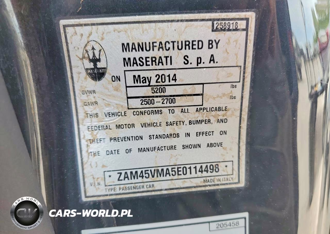 2014 Maserati Granturismo S VIN:ZAM45VMA5E0114498 - 12