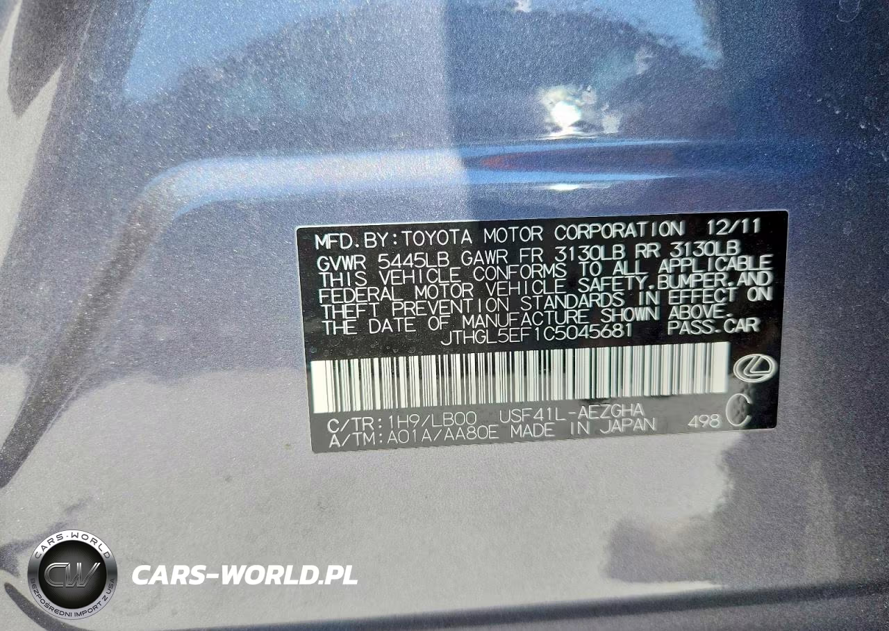 2012 Lexus Ls 460L VIN:JTHGL5EF1C5045681 - 12