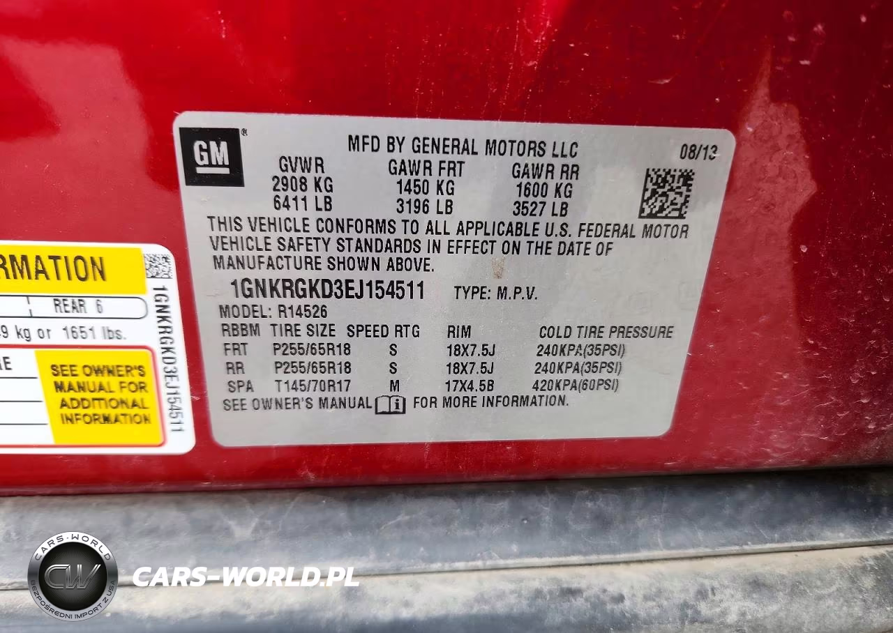 2014 Chevrolet Traverse Lt VIN:1GNKRGKD3EJ154511 - 13