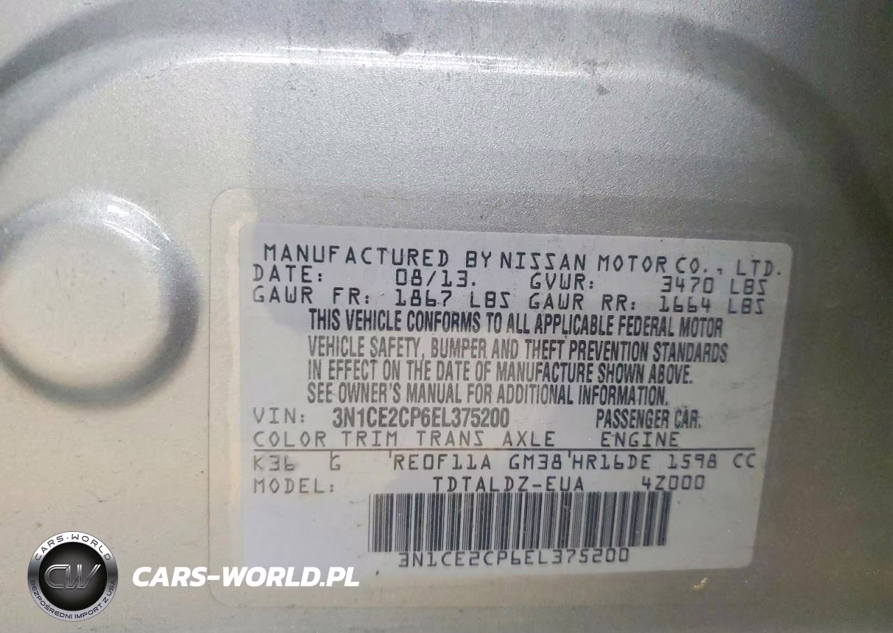 2014 Nissan Versa Note S VIN:3N1CE2CP6EL375200 - 12
