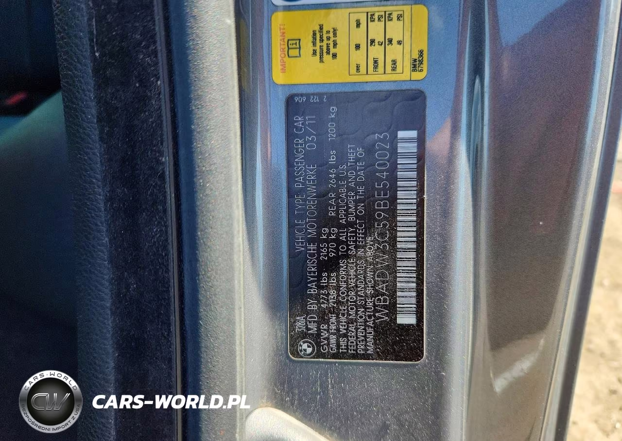2011 BMW 328 I VIN:WBADW3C59BE540023 - 12