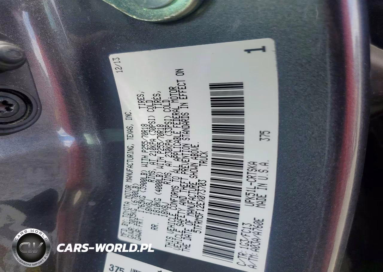 2014 Toyota Tundra Sr5 VIN:5TFRM5F12EX073703 - 12