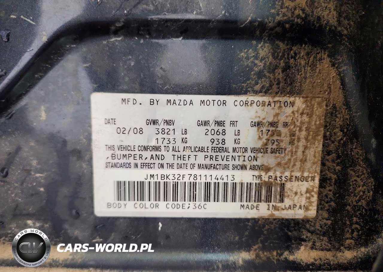 2008 Mazda 3 VIN:JM1BK32F781114413 - 12
