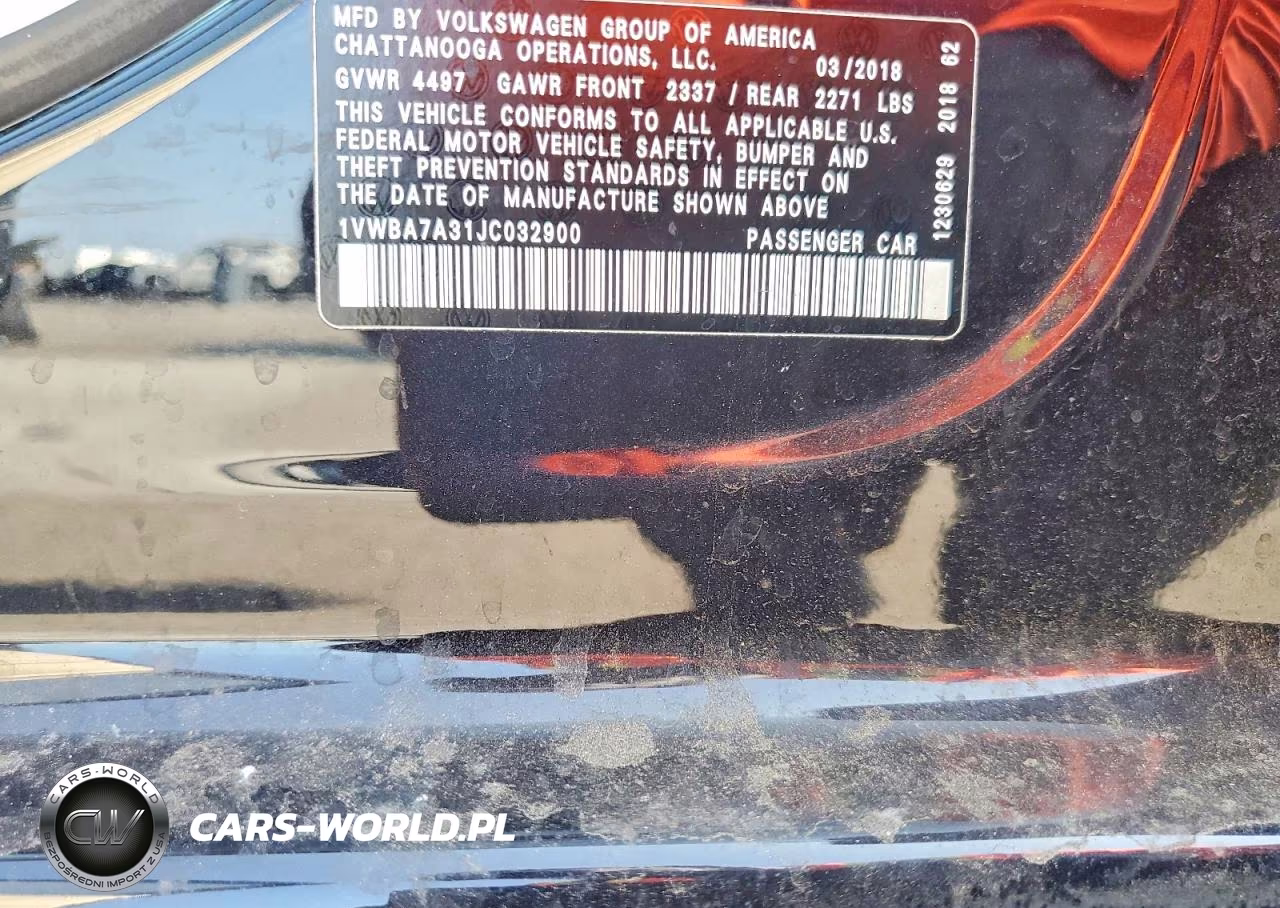 2018 Volkswagen Passat Se VIN:1VWBA7A31JC032900 - 12