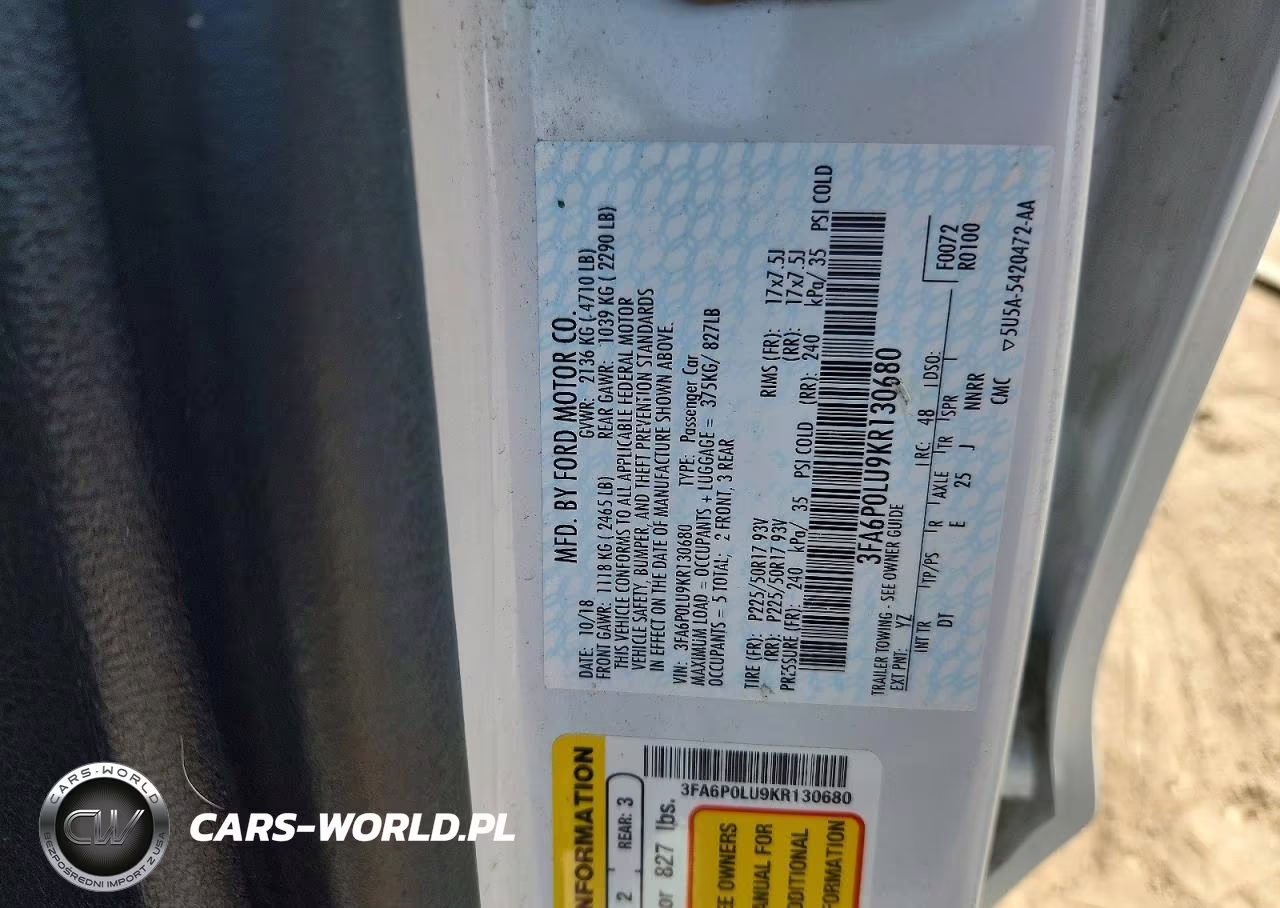 2019 Ford Fusion Se VIN:3FA6P0LU9KR130680 - 12