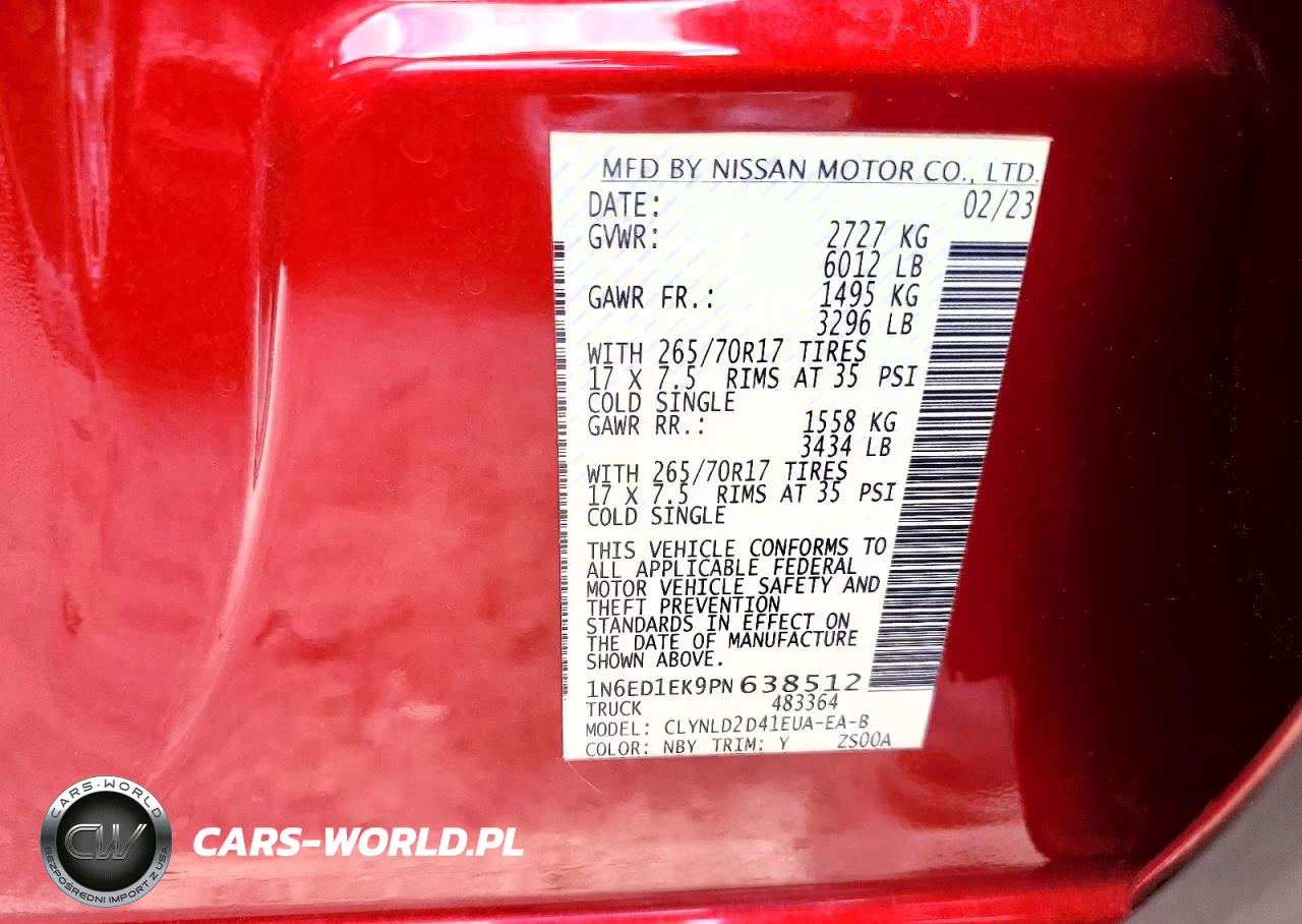 2023 Nissan Frontier Pro-4X VIN:1N6ED1EK9PN638512 - 12