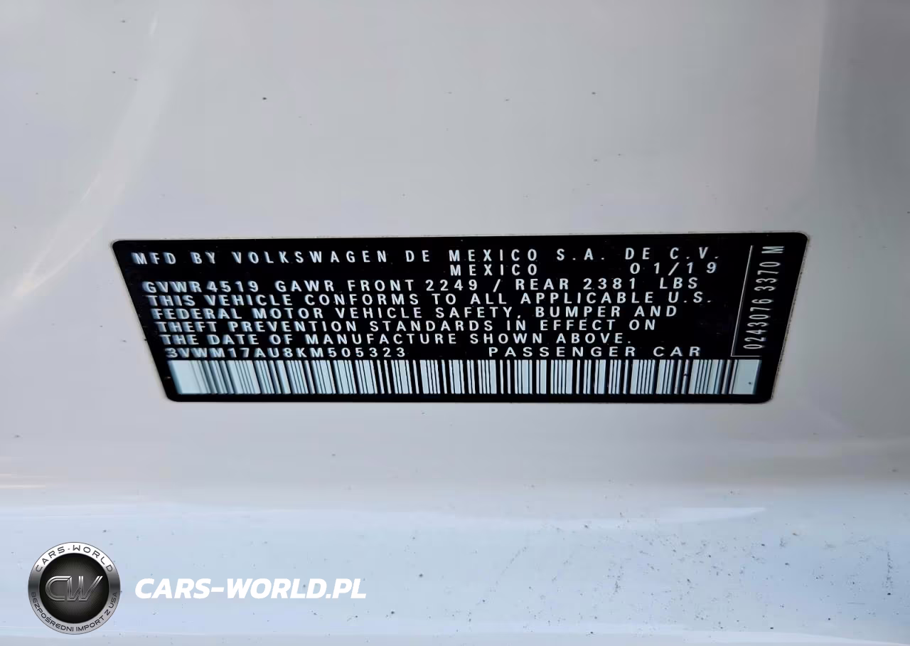 2019 Volkswagen Golf Alltrack S VIN:3VWM17AU8KM505323 - 12