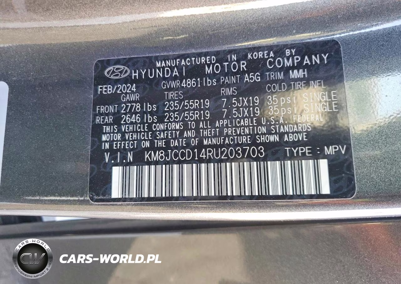 2024 Hyundai Tucson Sel Convenience VIN:KM8JCCD14RU203703 - 14