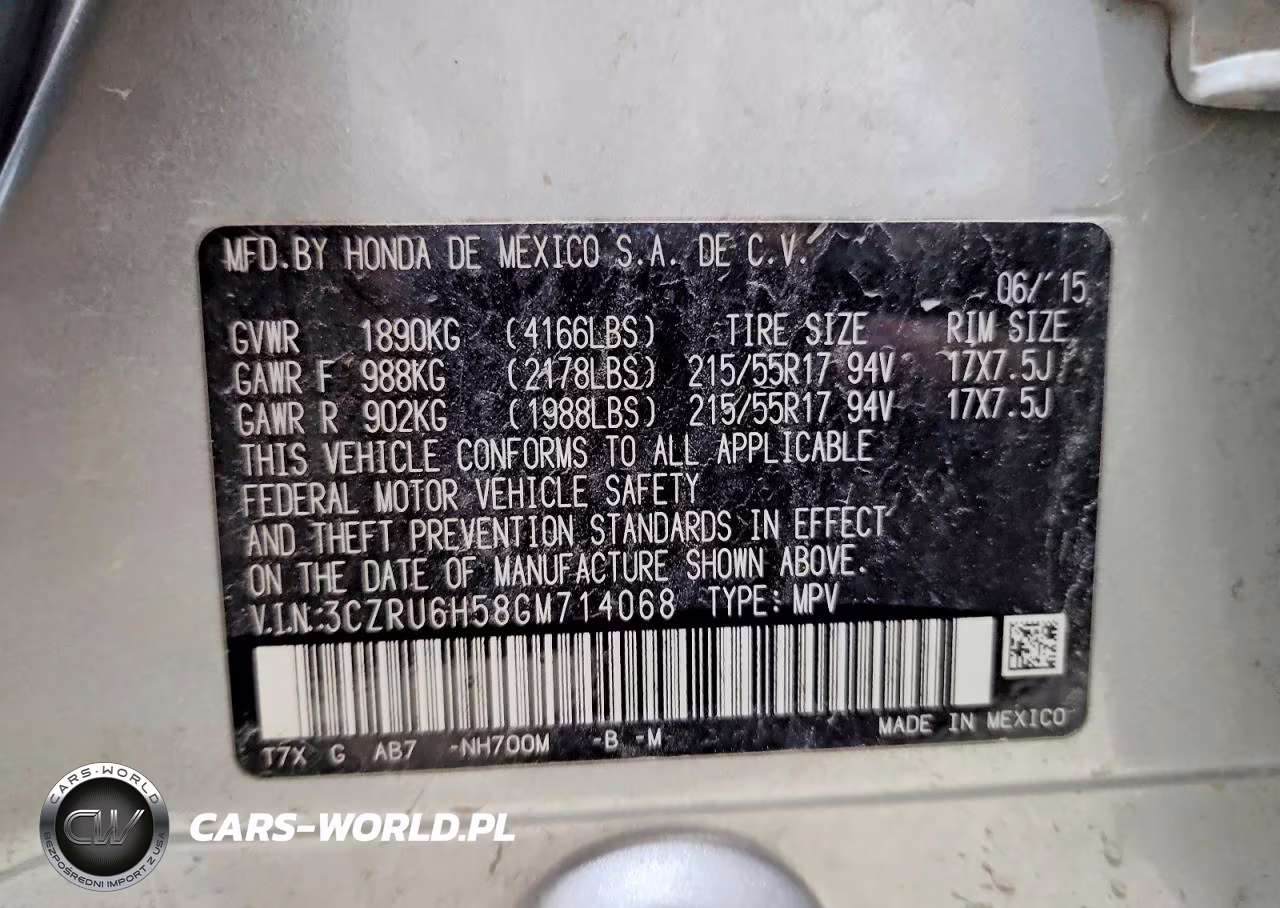 2016 Honda Hr-V Ex VIN:3CZRU6H58GM714068 - 13