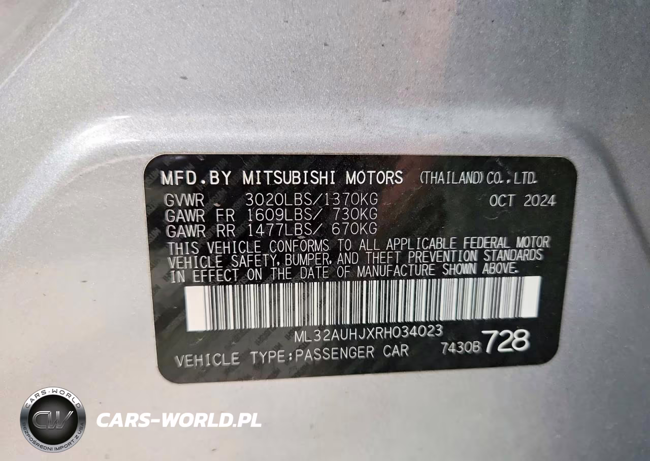 2024 Mitsubishi Mirage Es VIN:ML32AUHJXRH034023 - 13