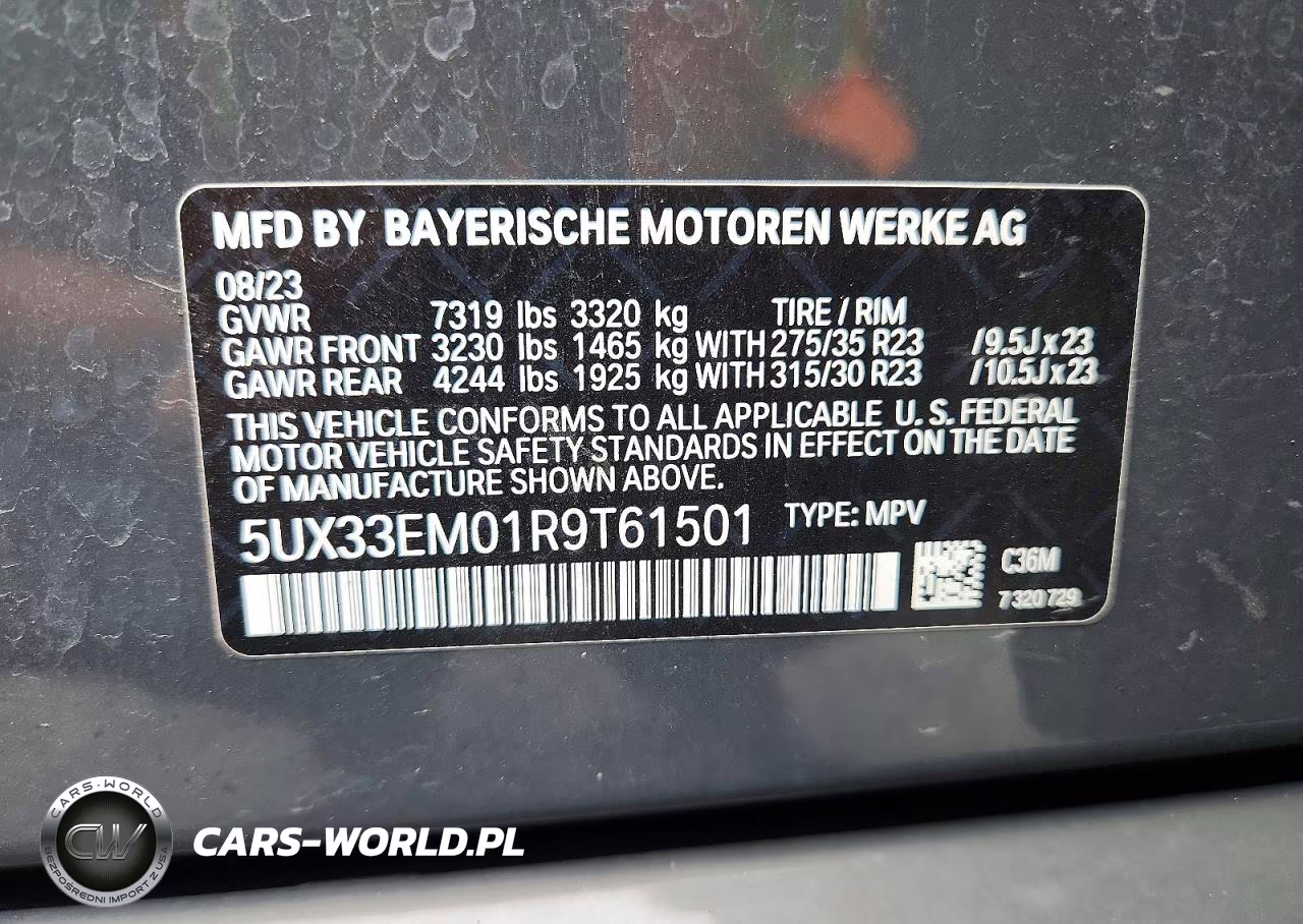 2024 BMW X7 M60I VIN:5UX33EM01R9T61501 - 14